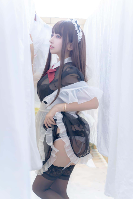 过期米线线喵《透明女仆》私房薄纱娇羞写真图片以及视频合集下载