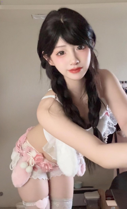 岛遇 抖音 雪顶《粉红兔娘的私语》萌兔甜心写真图包合集下载